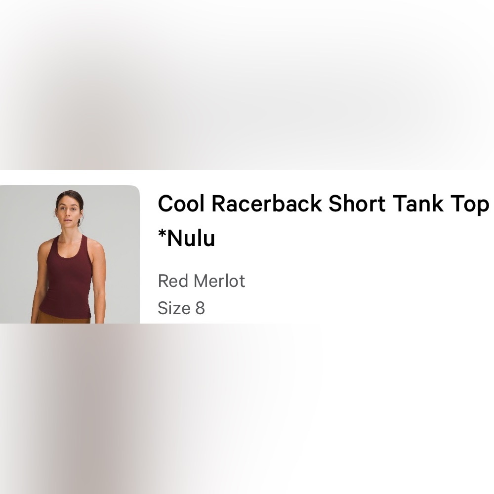 Lululemon Racerback Tank (Shorter length)